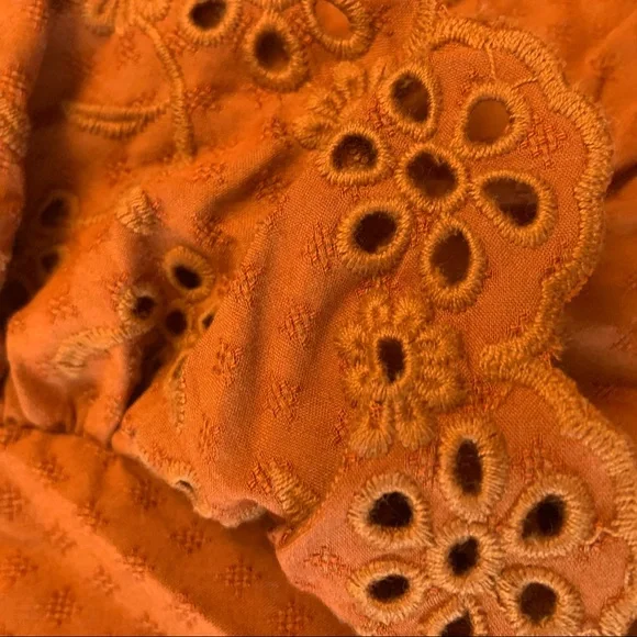 Universal Thread Rust Ruffle Long Sleeve Ruffle Dress - Picture 11 of 14